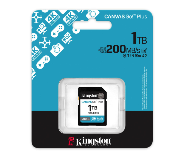 Kingston 1TB SDXC Canvas Go! Plus Gen4 200MB/s C10 UHS-I U3 V30 - 1333702 - zdjęcie